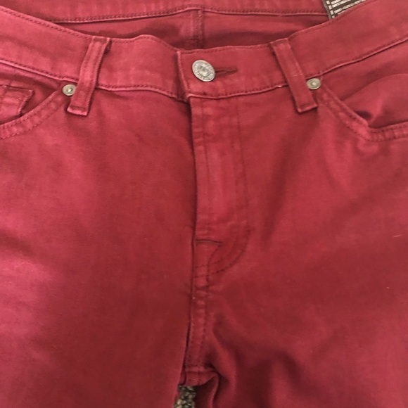 7 For All ManKind Red Skinny Jeans - Picture 11 of 13